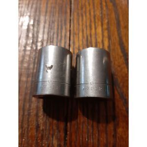 Vintage Lot 2 Craftsman Sears 7/8" 12 Point 1/2" Drive Sockets G47512 Made USA